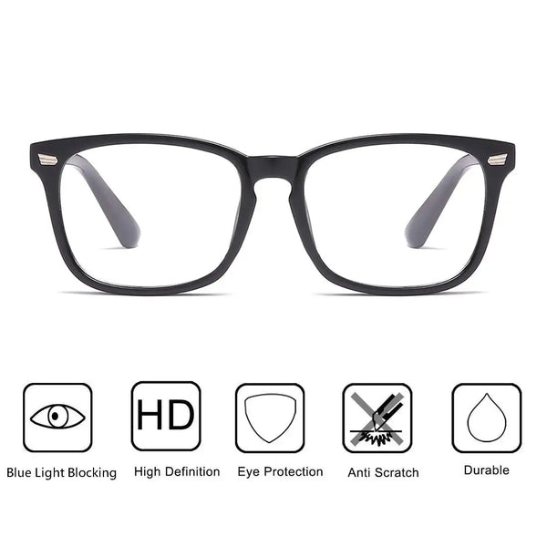 Blue Light Blocking Glasses Men Women Unisex Computer Gaming and Office Glasses Anti Eyestrain UV400 Clear Lens Eye Protection DCL
