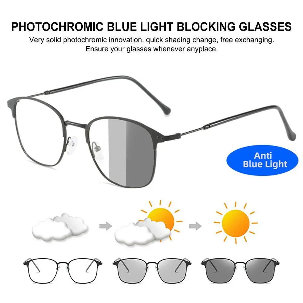 Blue light blocking glasses Photochromic/transitions glasses from clear  to Two in one glasses and